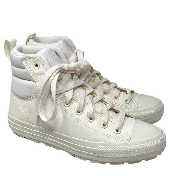 Converse Chuck Taylor Berkshire Boot High Beige Leather Women's Sneakers 171428C - Picture 2 of 9